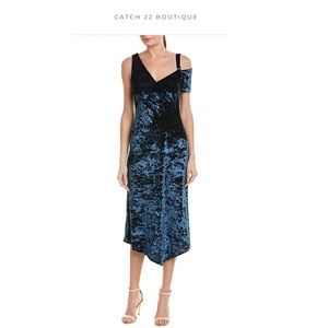 YIGAL AZROUËL Crushed Velvet Off-Shoulder Dress Sz M